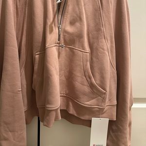 Lululemon Scuba Oversized Half-Zip Hoodie/Pink Clay(NWT)🤎